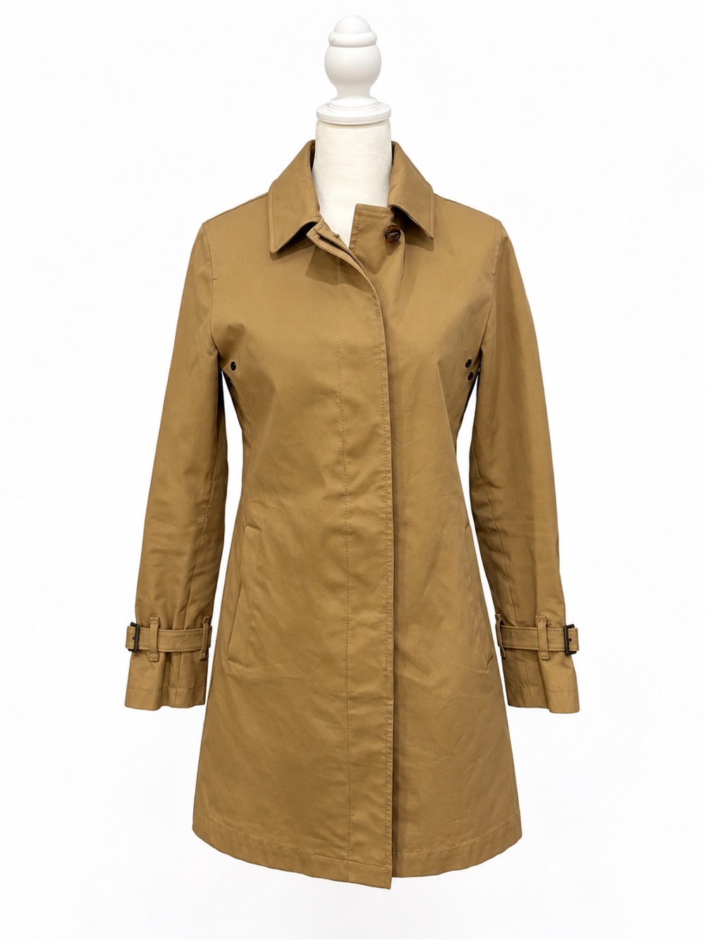 Vintage Burberry London Y2K Beige Short Trench Coat Small Quiet Luxury